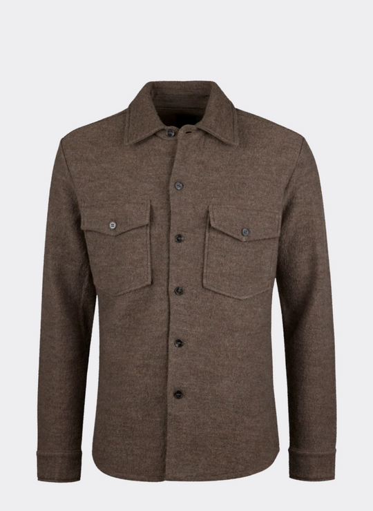 Stenströms Light brown Felted Wool Overshirt