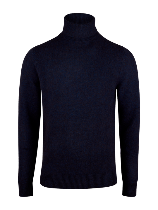 Stenströms Navy Yak/Merino Wool Roll Neck