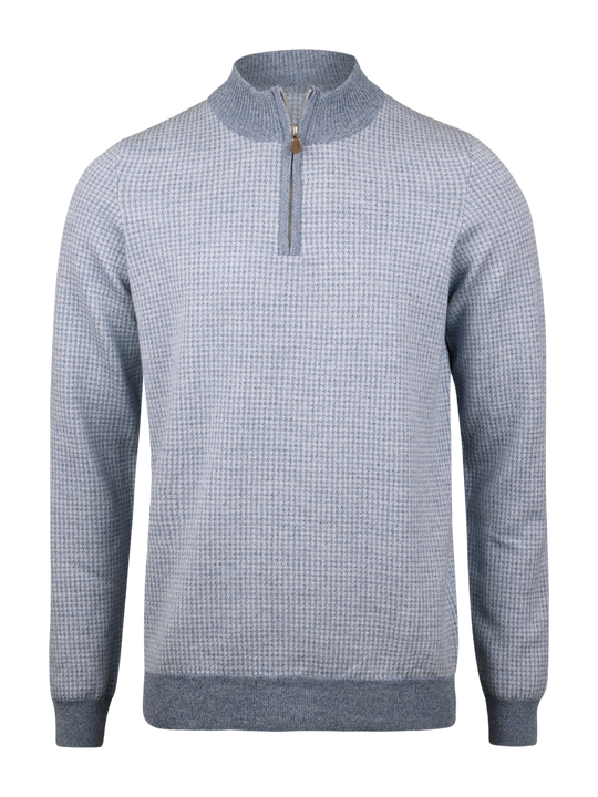 Stenströms Light blue Merino Wool Half Zip