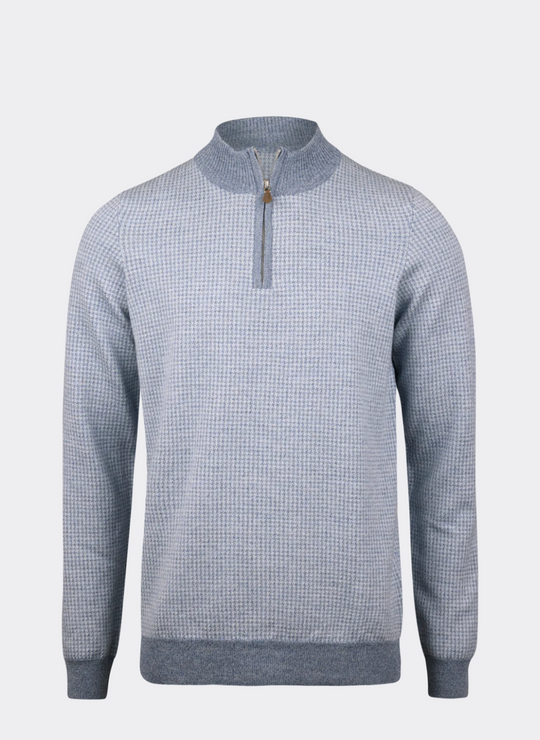 Stenströms Light blue Merino Wool Half Zip