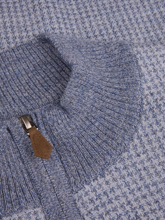 Stenströms Light blue Merino Wool Half Zip