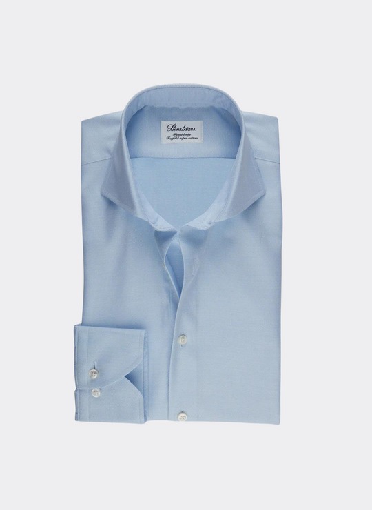 Stenströms Light Blue Textured Woven Shirt