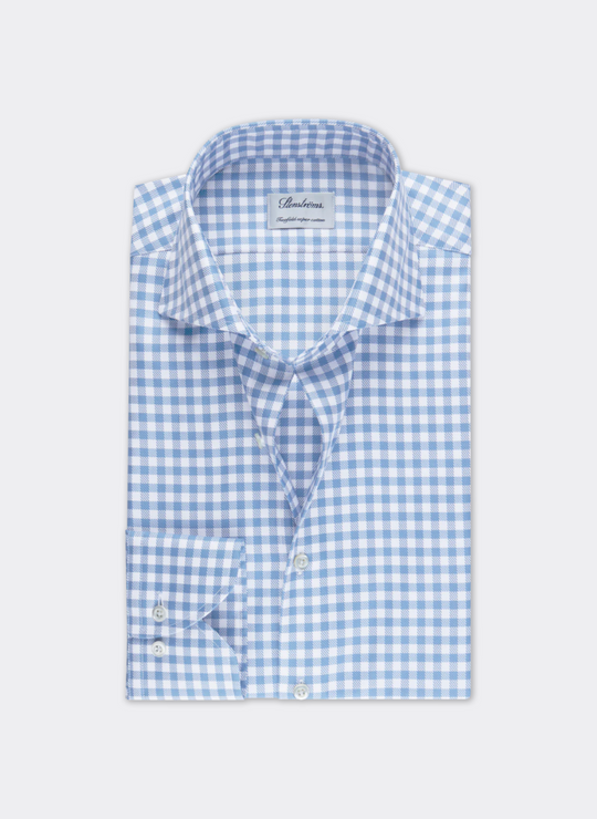 Stenströms Light Blue Gingham Shirt