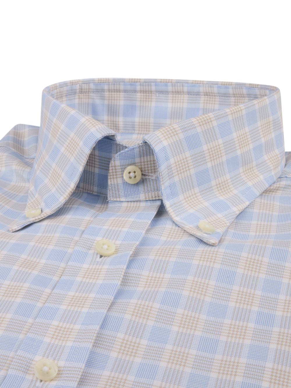 Stenströms Light beige Checked Oxford Shirt