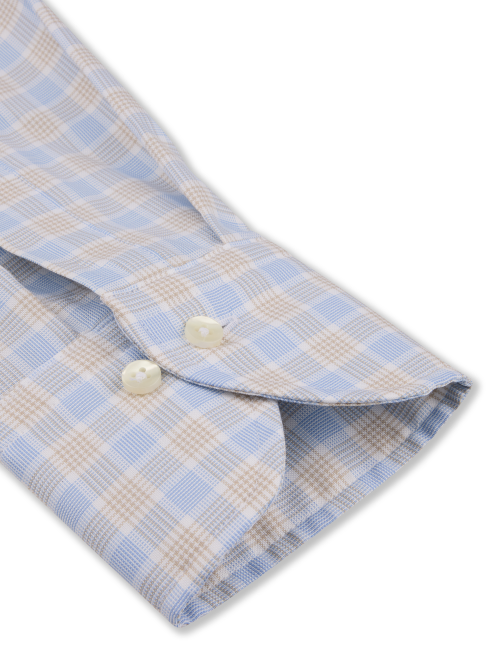 Stenströms Light beige Checked Oxford Shirt