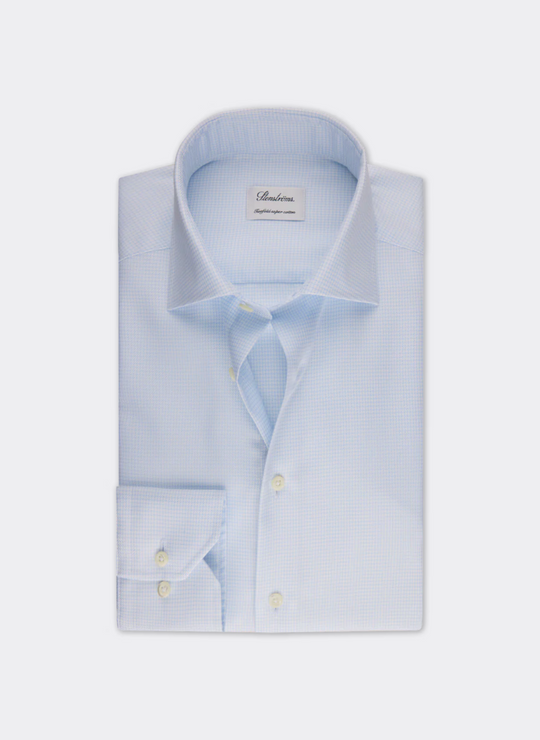 Stenströms Light blue Checked Twill Shirt