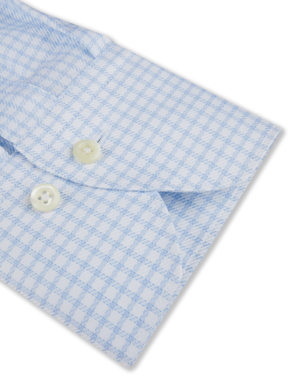 Stenströms Blue Checked Twill Shirt