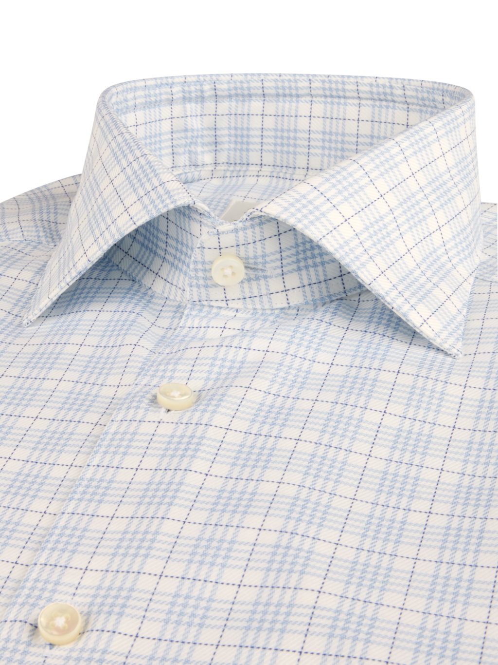 Stenströms Blue Checked Twill Shirt