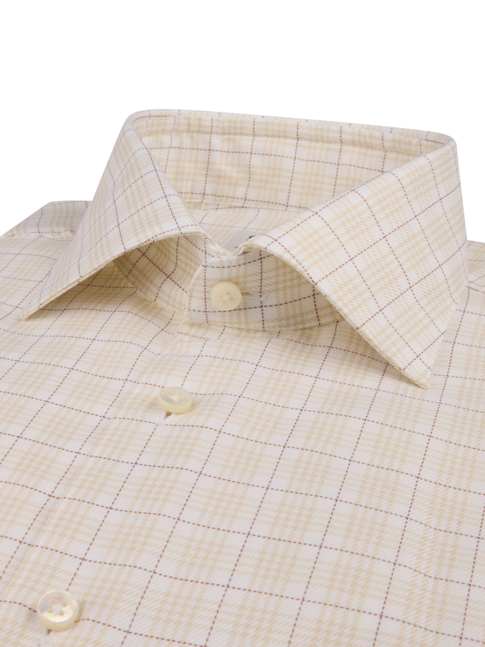 Stenströms Light Beige Checked Twill Shirt