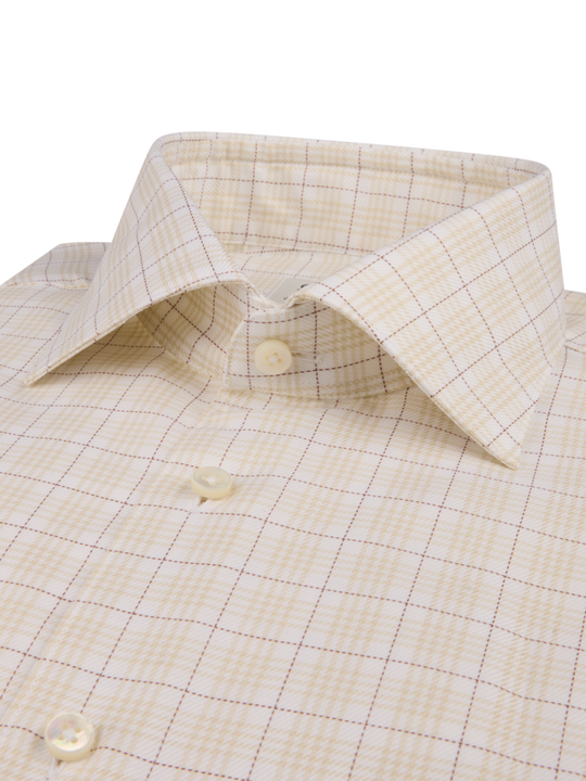 Stenströms Light Beige Checked Twill Shirt