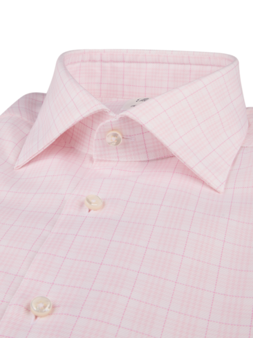 Stenströms Light Pink Checked Twill Shirt