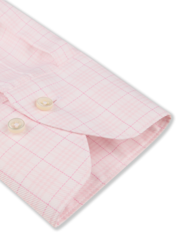 Stenströms Light Pink Checked Twill Shirt