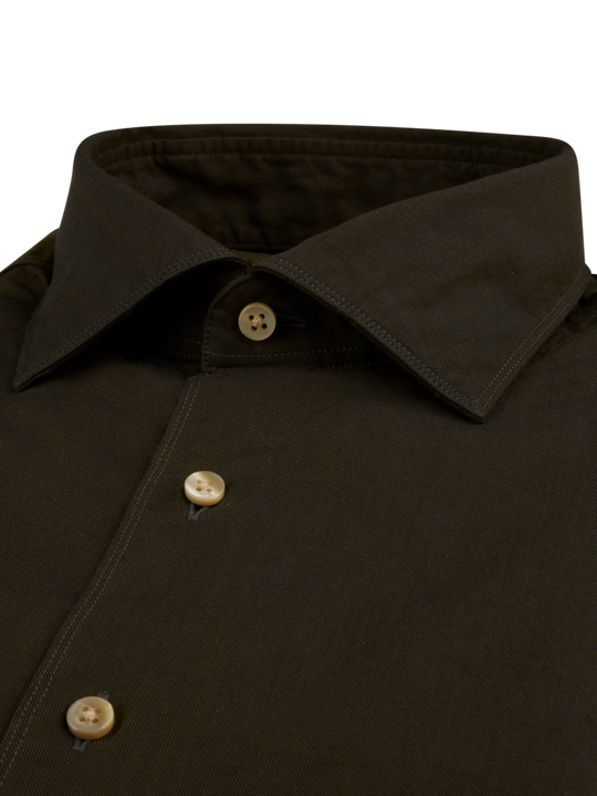 Stenströms Twill Shirt in Dark Green