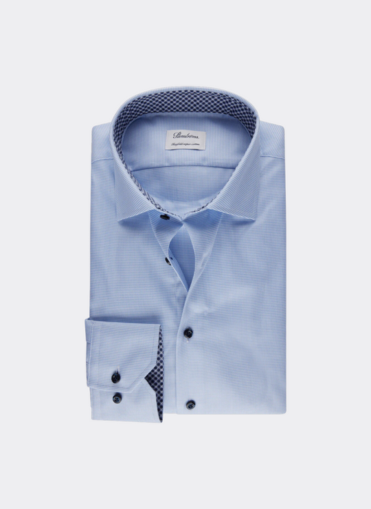 Stenströms Blue Contrast Twill Shirt