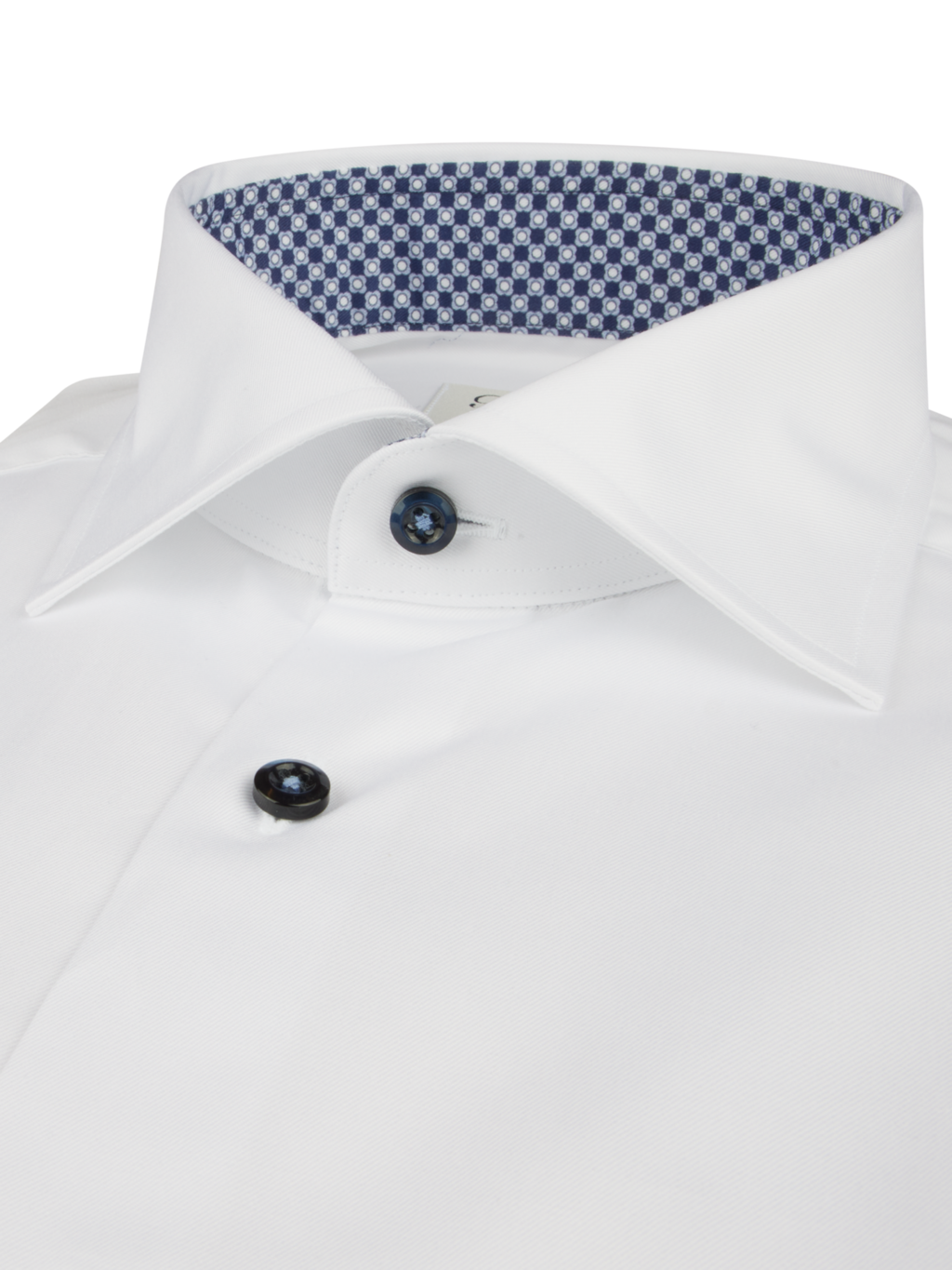 Stenströms White Contrast Twill Shirt