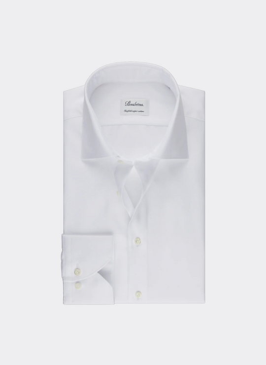 Stenströms White Textured Twill Shirt