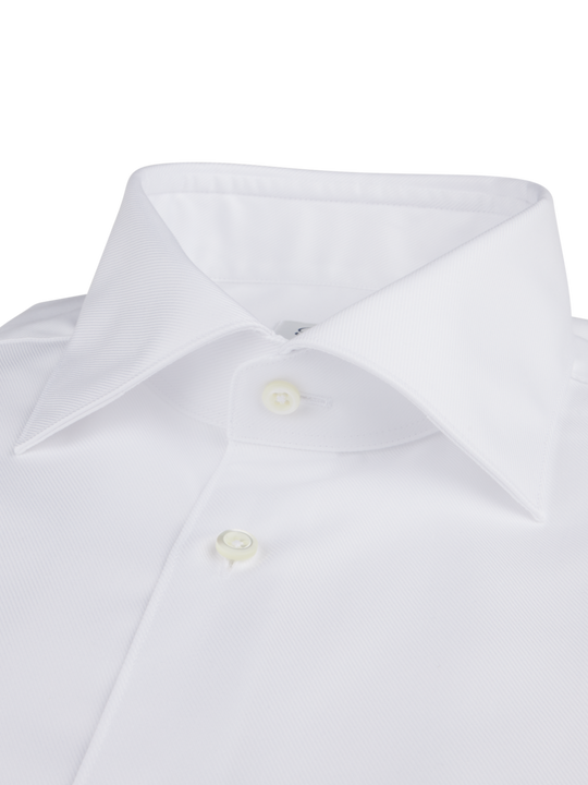 Stenströms White Textured Twill Shirt