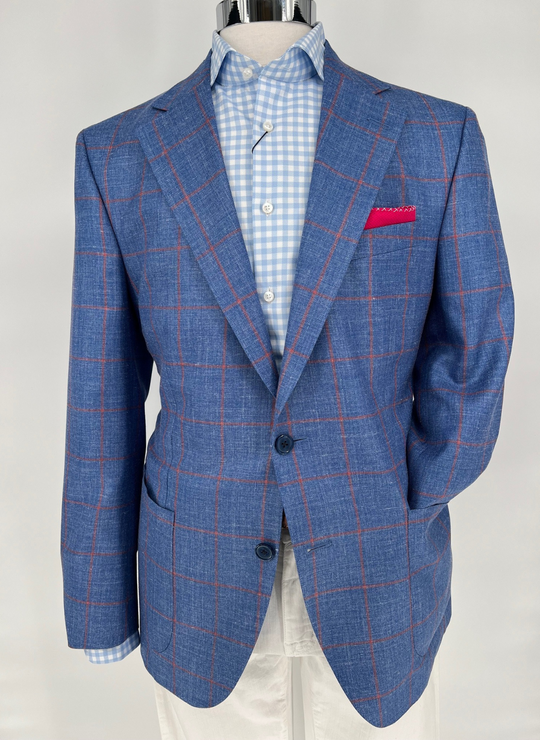 The Oxford Shop Blue & Pink Windowpane Soft Jacket