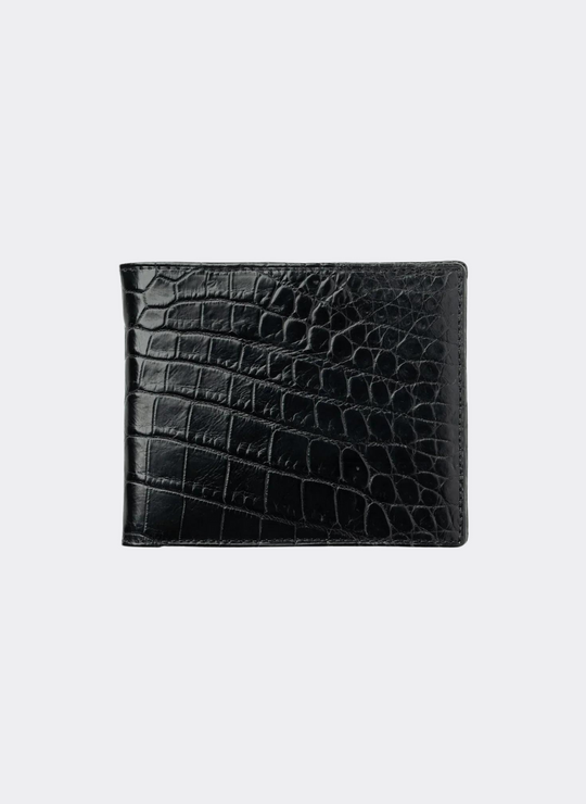 Ghurka Classic Wallet No. 101 In Black Crocodile