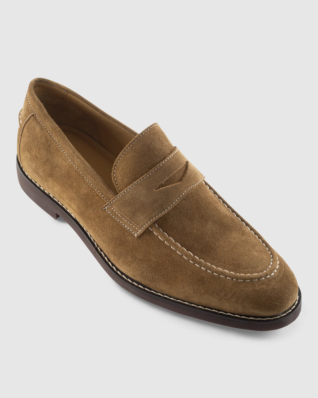 Johnnie-O J-Flex Suede Penny Loafer in Whiskey