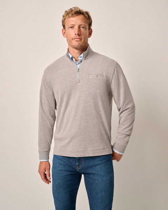 Johnnie-O Castro 1/4 Zip Pullover In Light Gray