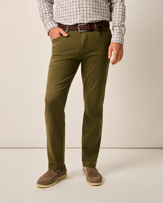 Johnnie-O Newport 5-Pocket Cotton Pant In Forest