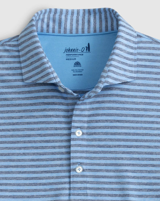 Johnnie-O Reese Stripe Performance Jersey Polo in Malibu