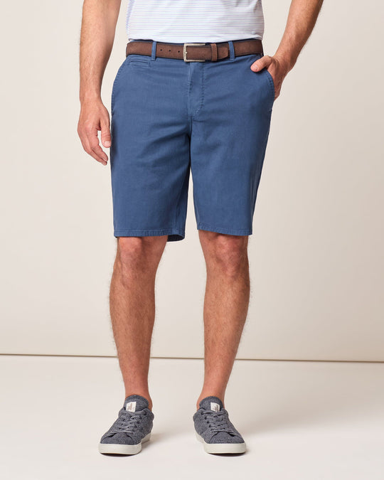 Johnnie-O Nassau Cotton Blend Shorts In Wake