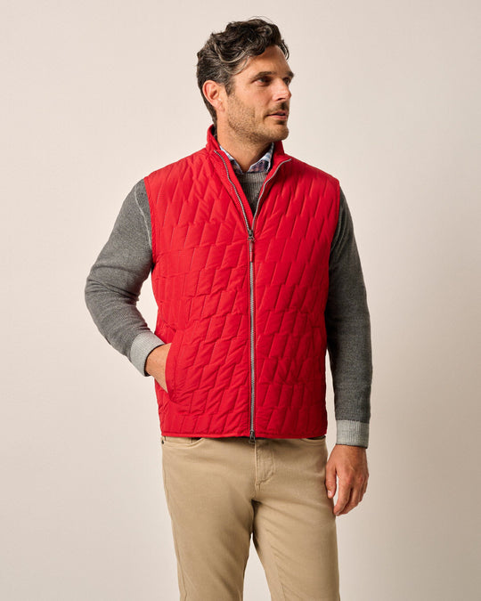 Johnnie-O Belfry Quilted Puffer Vest In Cardinal