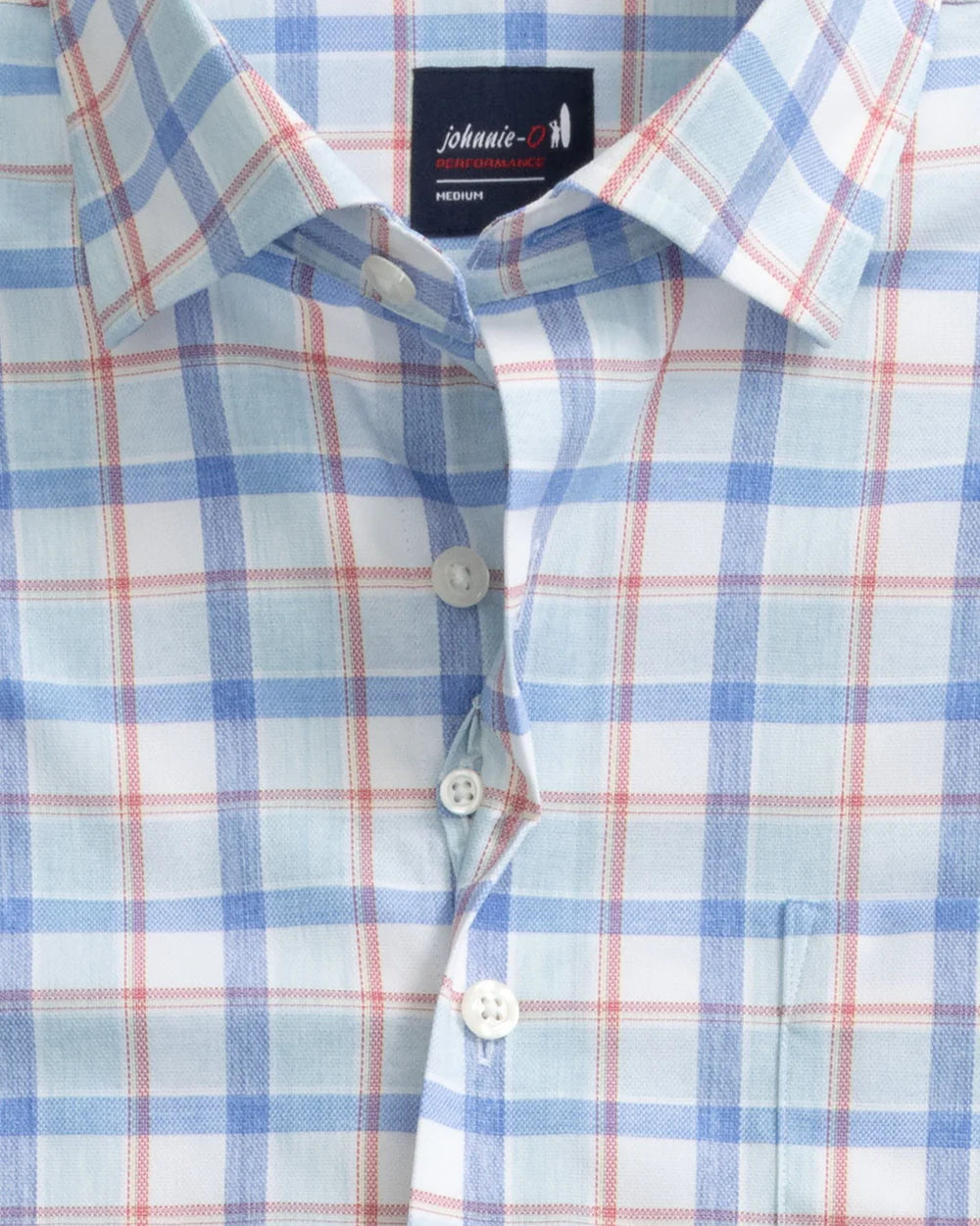 Johnnie-O Medina Performance Button Up Shirt In Malibu