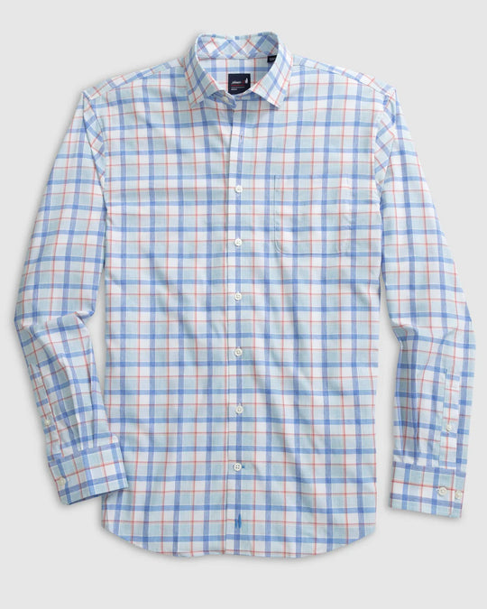 Johnnie-O Medina Performance Button Up Shirt In Malibu