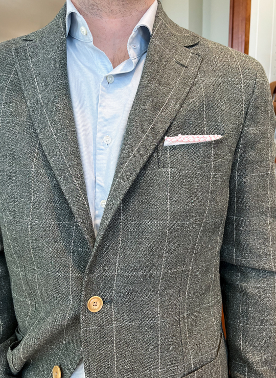 Luciano Barbera Green Windowpane Soft Jacket