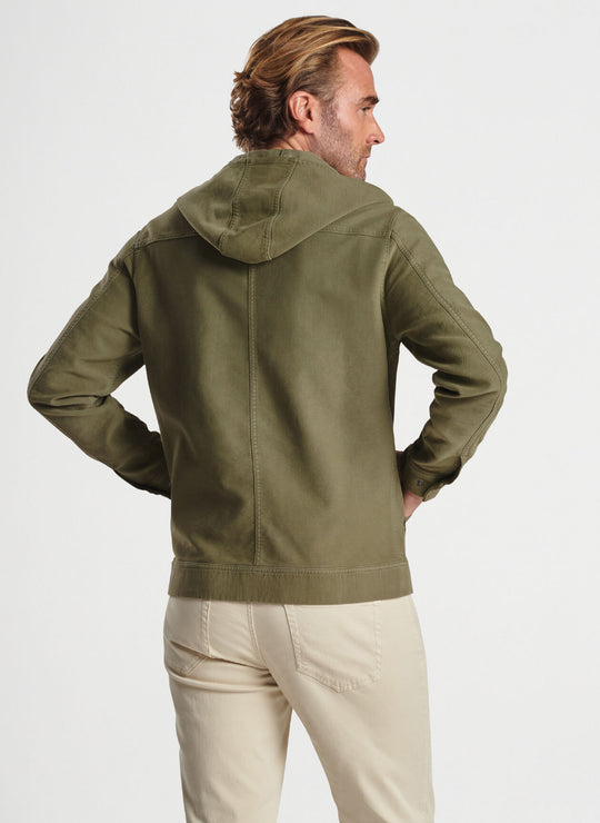 Peter Millar Coastline Full-Zip Hoodie In Sage