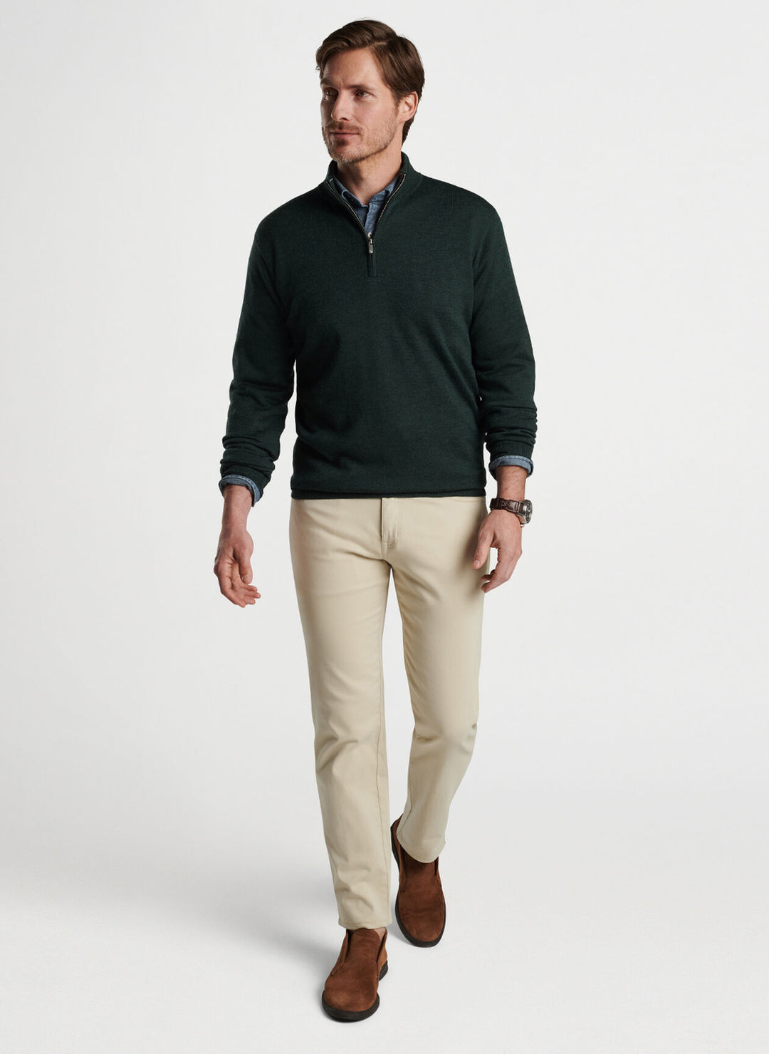 Peter Millar Autumn Crest Quarter-Zip In Balsam