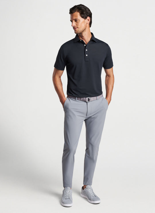 Peter Millar Soul Performance Mesh Polo In Black