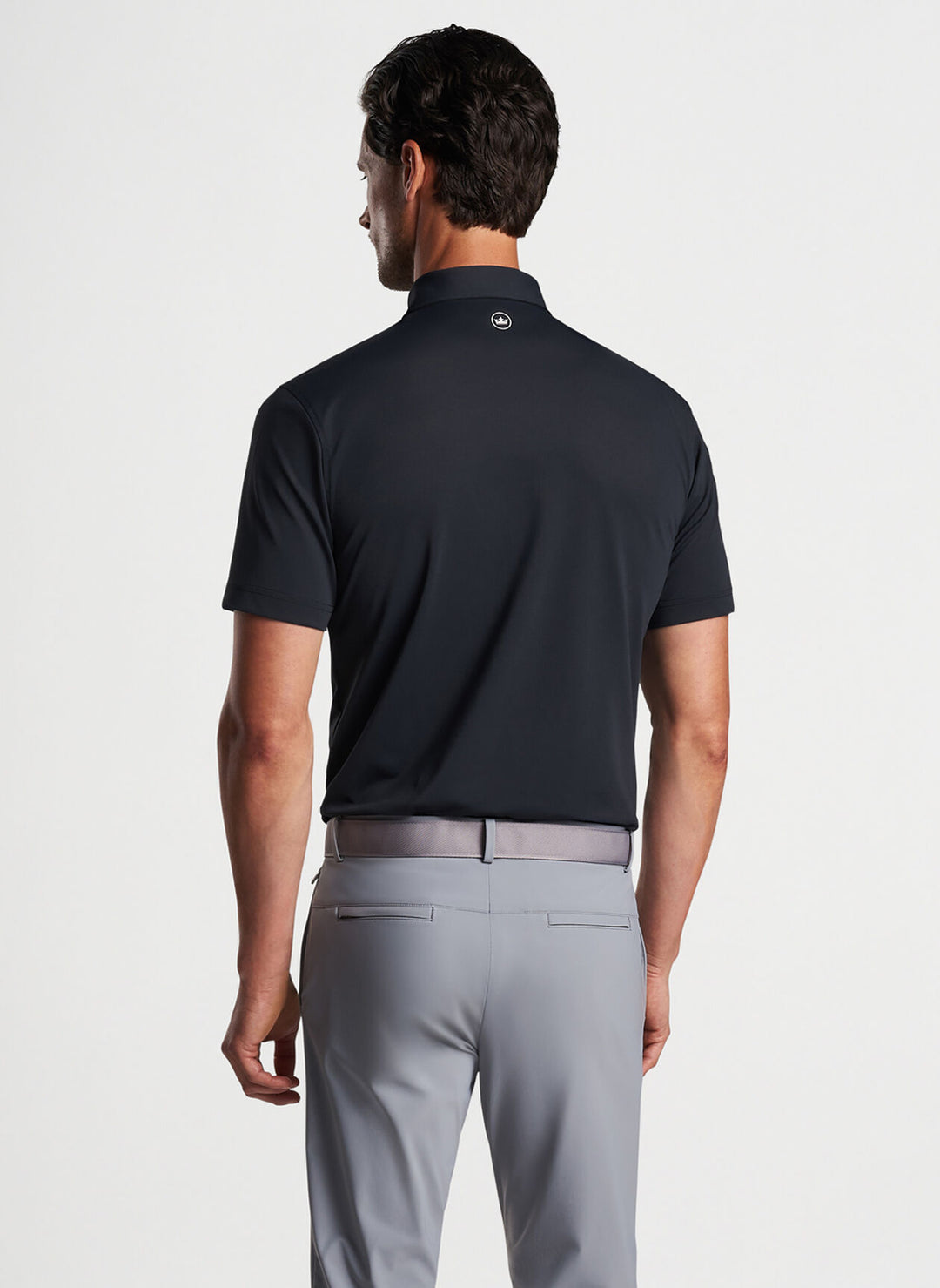 Peter Millar Soul Performance Mesh Polo In Black