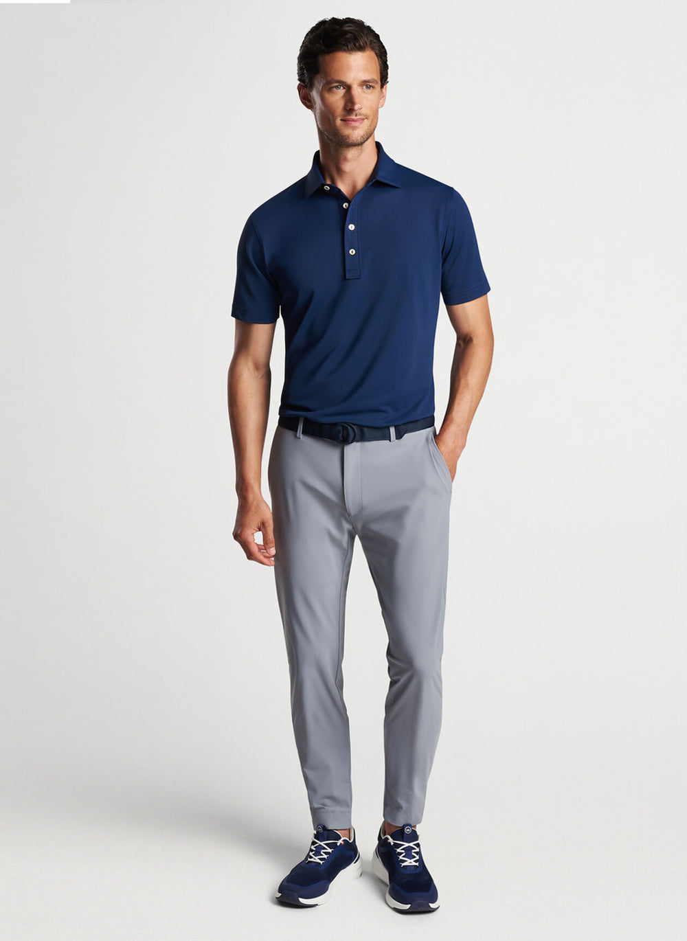 Peter Millar Soul Performance Mesh Polo In Navy