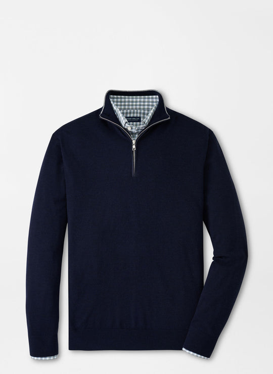 Peter Millar Excursionist Flex Quarter-Zip Sweater In Navy