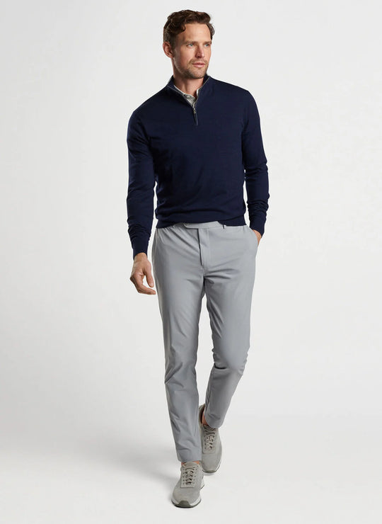 Peter Millar Excursionist Flex Quarter-Zip Sweater In Navy