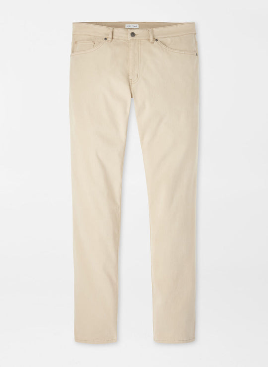 Peter Millar Signature Sateen Five-Pocket Pant In Dark Sand