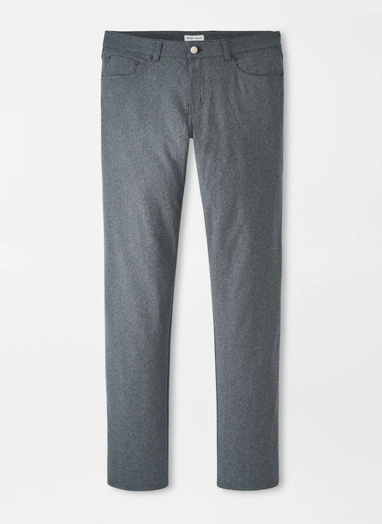 Peter Millar Brevard Performance Flannel Five-Pocket Pant In Charcoal