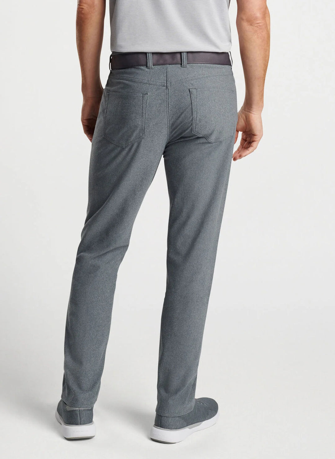 Peter Millar Brevard Performance Flannel Five-Pocket Pant In Charcoal