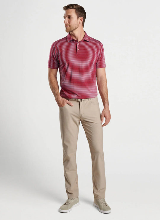 Peter Millar Brevard Performance Flannel Five-Pocket Pant In Khaki