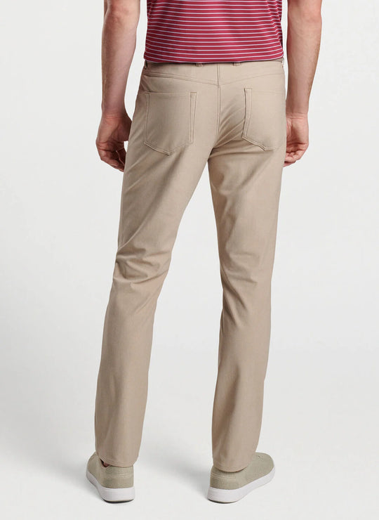 Peter Millar Brevard Performance Flannel Five-Pocket Pant In Khaki