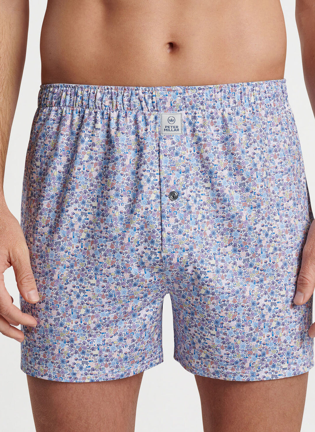 Peter Millar Groovy Performance Boxer Short In White