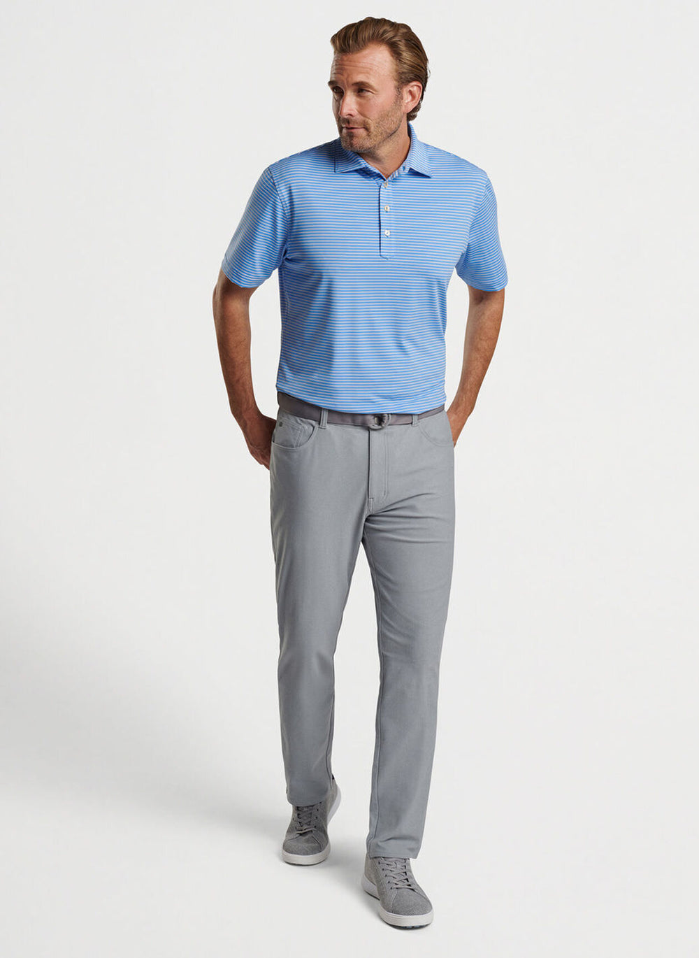 Peter Millar Chatham Performance Jersey Polo In Liberty Blue