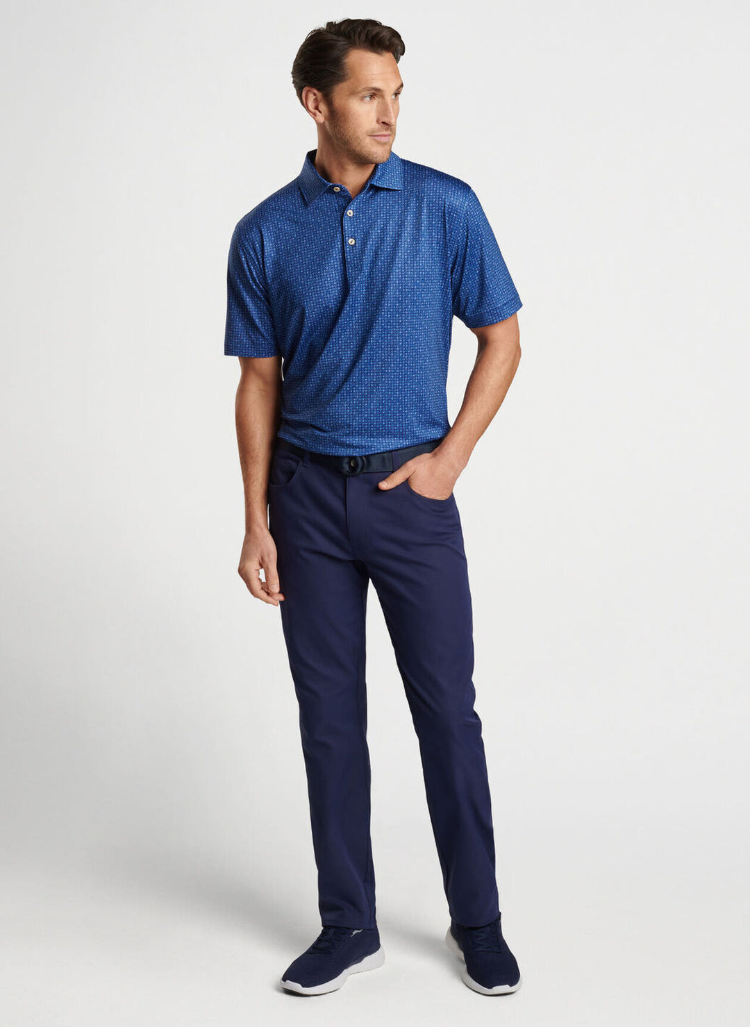 Peter Millar Take A Chance Performance Jersey Polo In Sport Navy