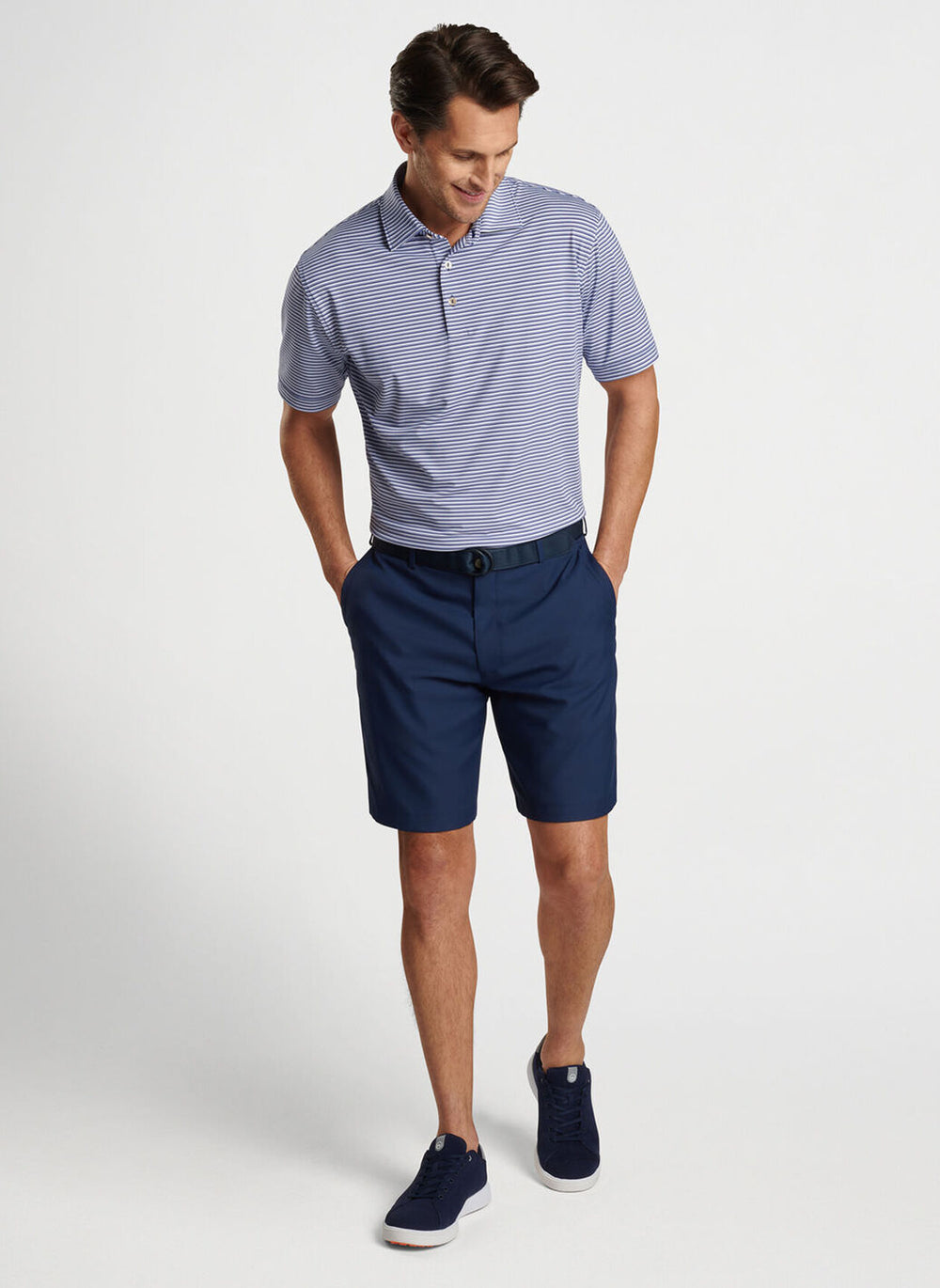 Peter Millar Cedar Performance Jersey Polo In Sport Navy