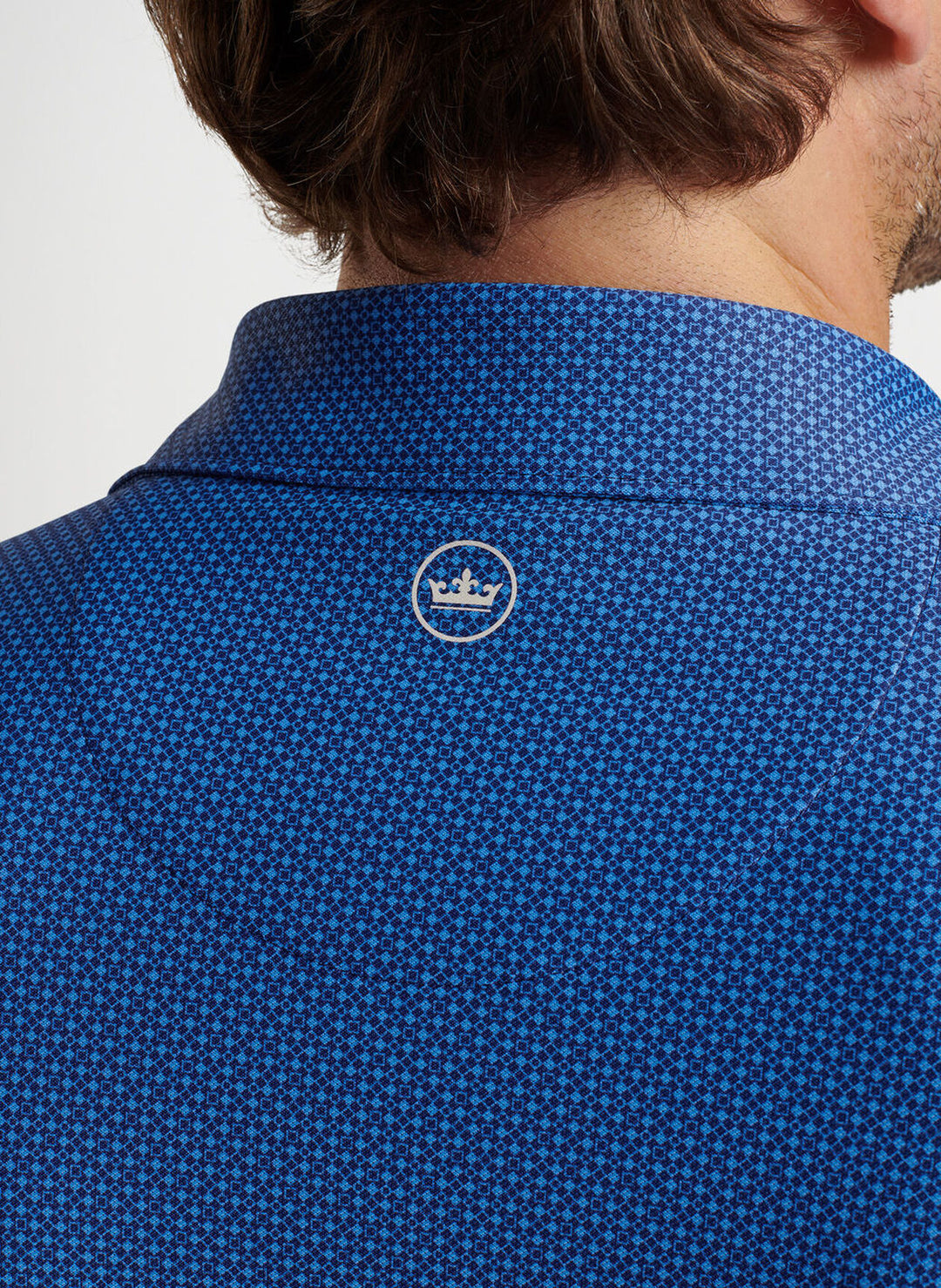 Peter Millar Cumberland Geo Performance Mesh Polo in Sport Navy