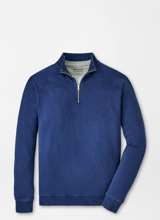 Peter Millar Lava Wash Quarter-Zip in Washed Navy